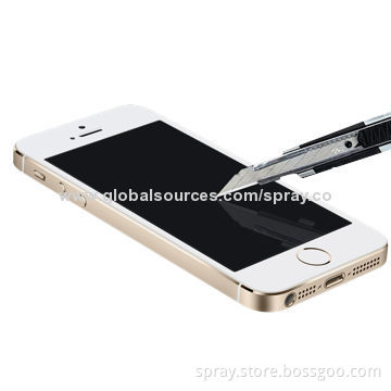 Tempered-glass screen guard for iPhone 5/5S/5C, 9H hardness